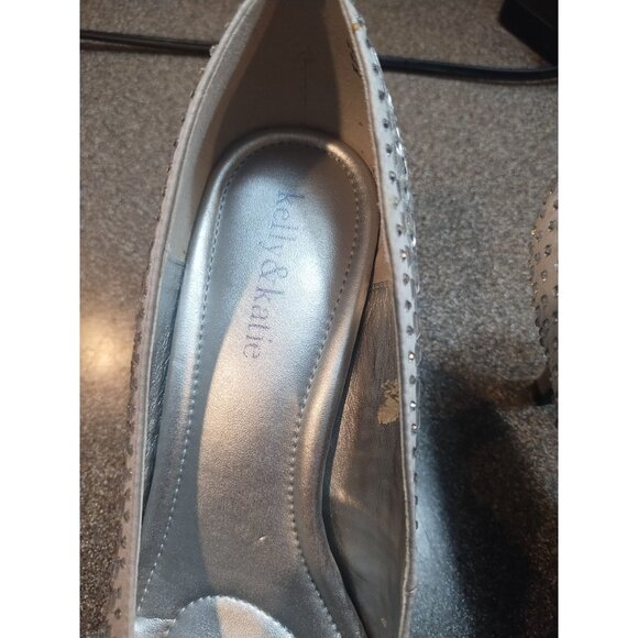 Kelly & Katie Rhinestone Silver Heels 2 Inch Size 8 - Picture 6 of 7